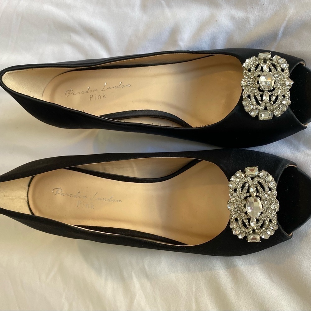 Paradox London Pink Prunella Crystal Embellished Peep Toe Heels. Size 7.5 M - Picture 4 of 8